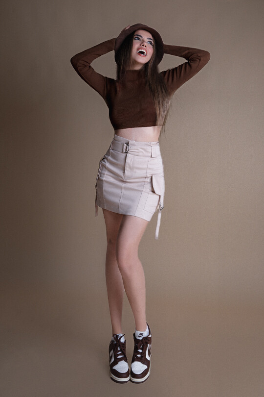 BROWN COLLAR CASHISKET SWEATER - 1
